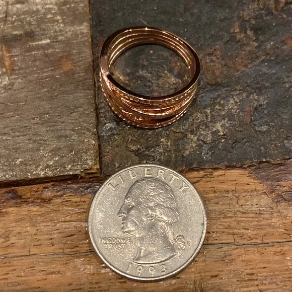 New Pandora Sparkling & Polished Lines ring 925-14k rose gold, CZs 2 sizes - Picture 2 of 10